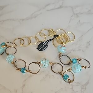 NWT Venetiaurum Murano Glass Necklace Made in Italy Baby Blue